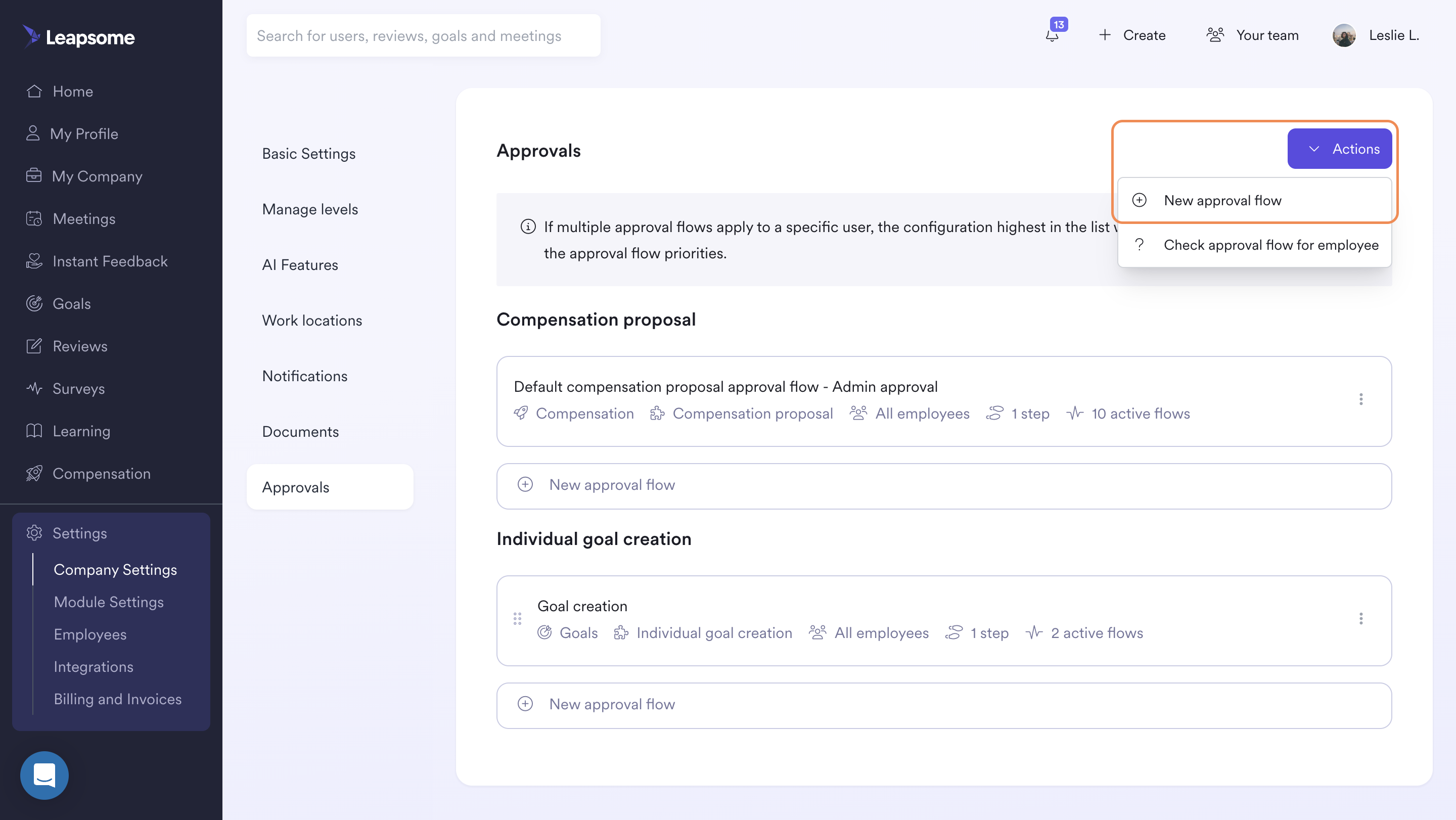 Leapsome Onboarding - Basic Account Settings – Leapsome