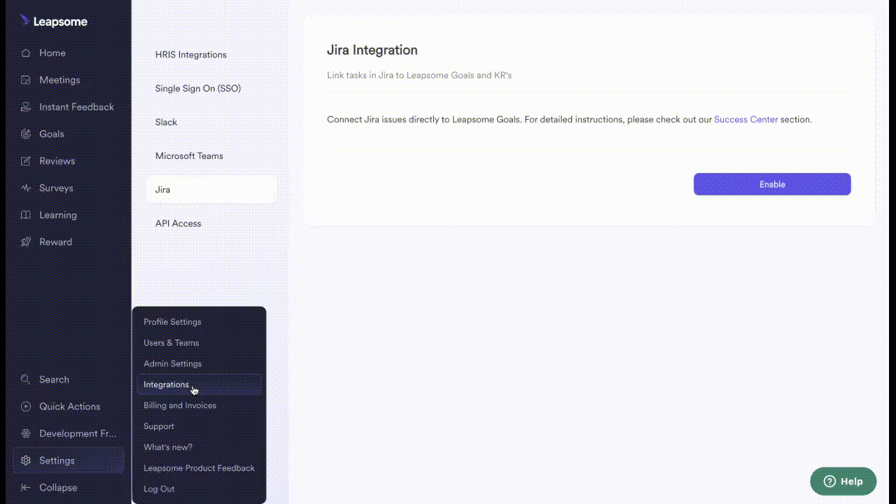 JIRA Integration Leapsome